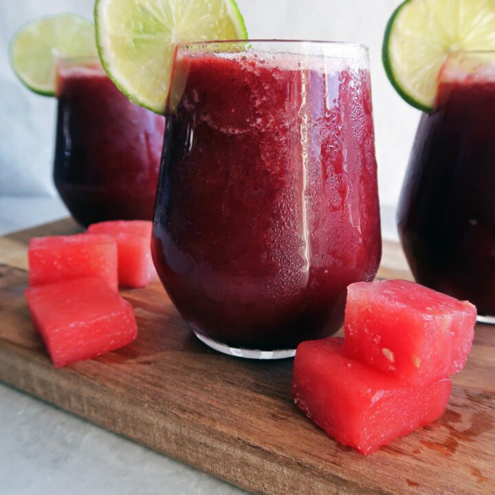 4-Ingredient Watermelon Cherry Slushies