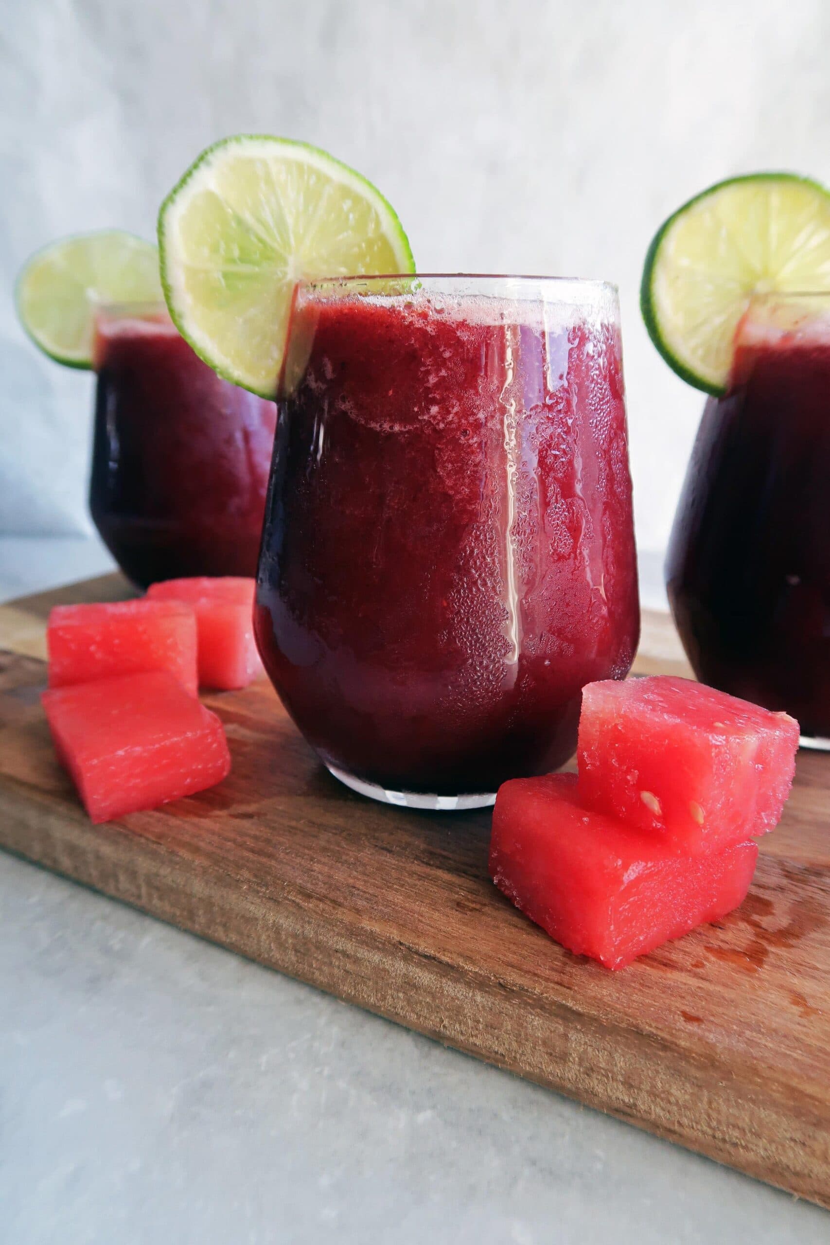 4-Ingredient Watermelon Cherry Slushies