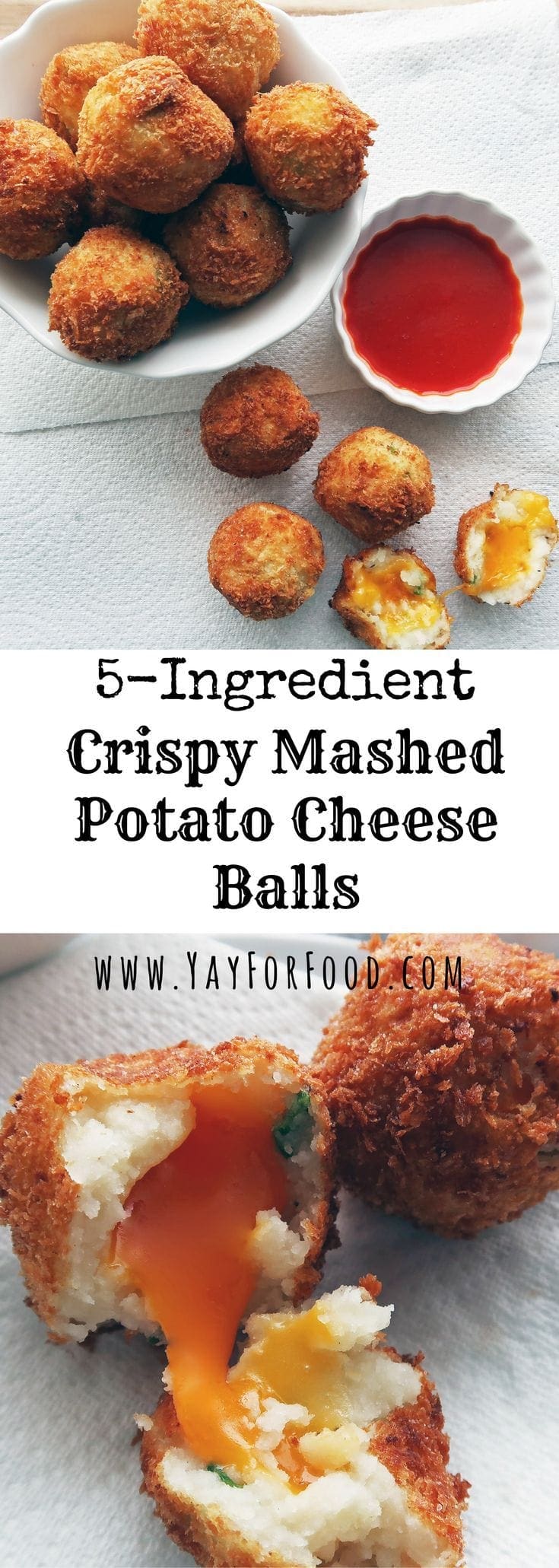 5 Ingredient Crispy Mashed Potato Cheese Balls Yay! For Food