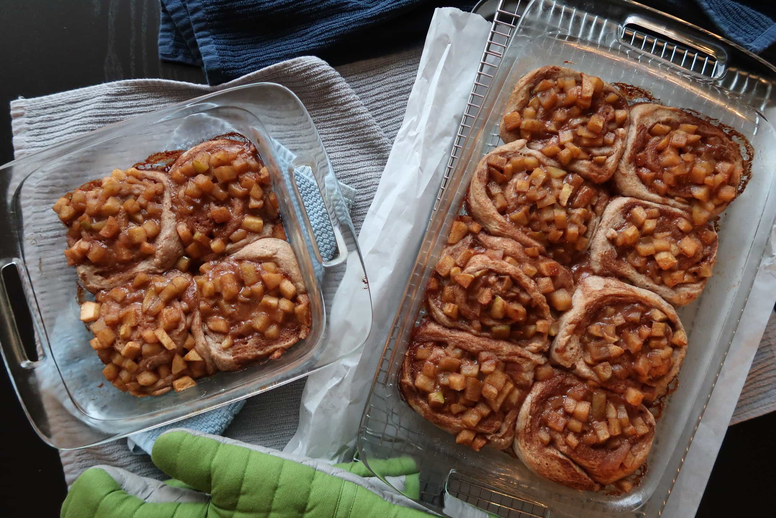 Freshly baked Apple Cinnamon Rolls.