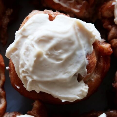 Apple Cinnamon Rolls with Maple Cream Cheese Frosting