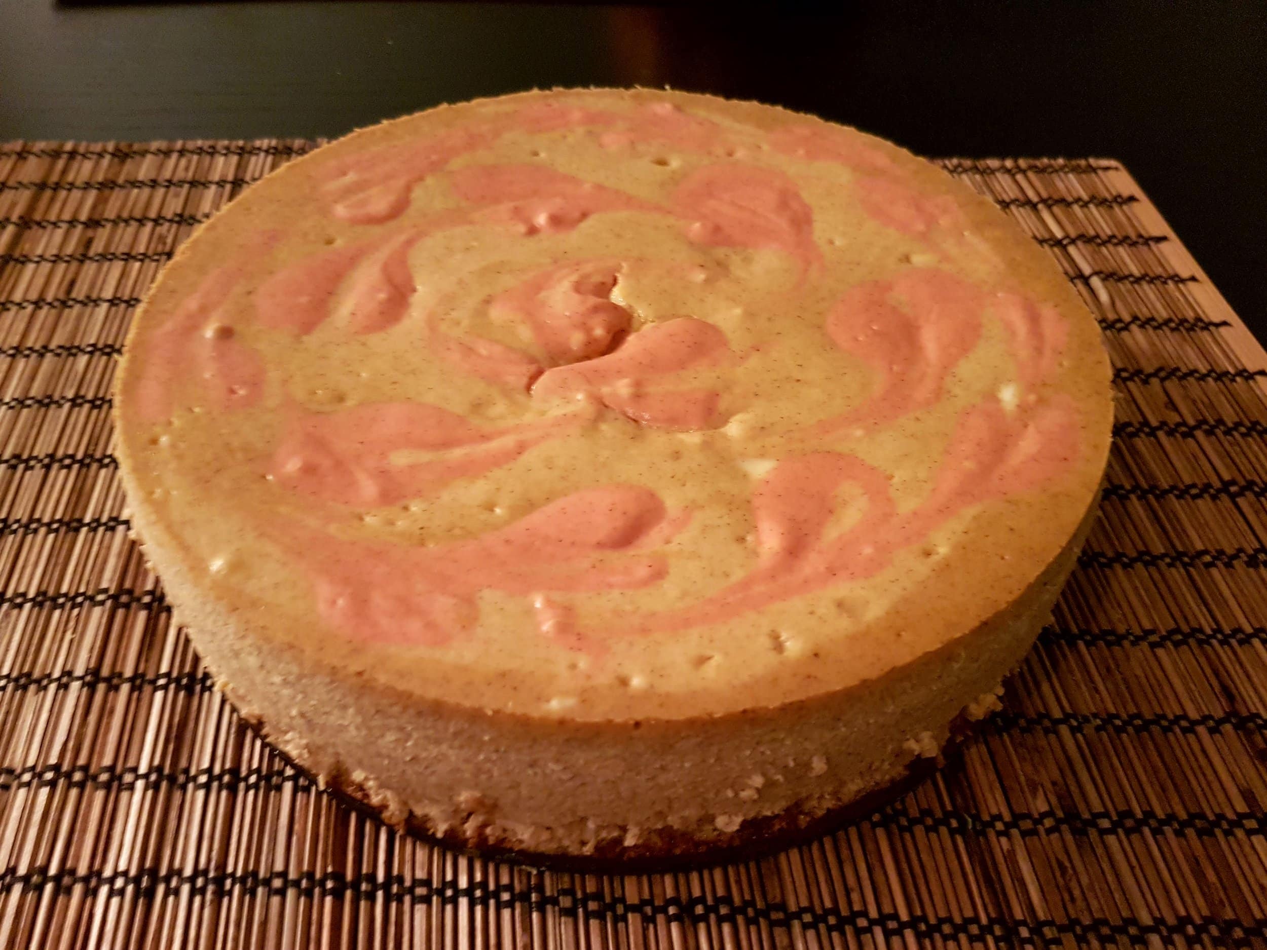 A whole Baked Pumpkin Cheesecake.