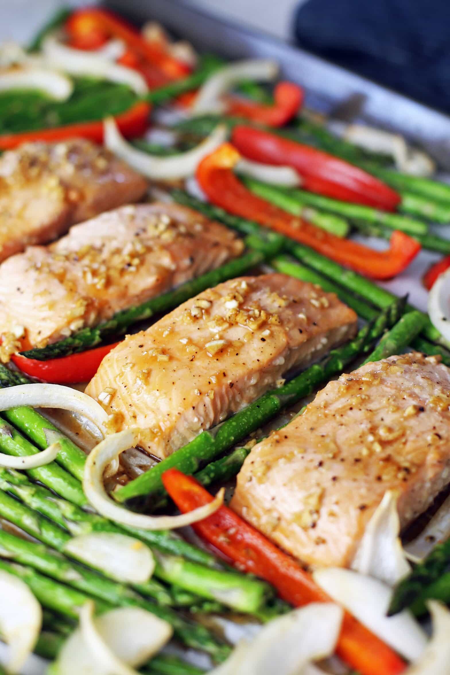 Sheet Pan Baked Salmon with Asparagus Yay! For Food