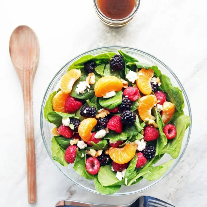 Berry Orange Spinach Salad with Citrus Balsamic Vinaigrette