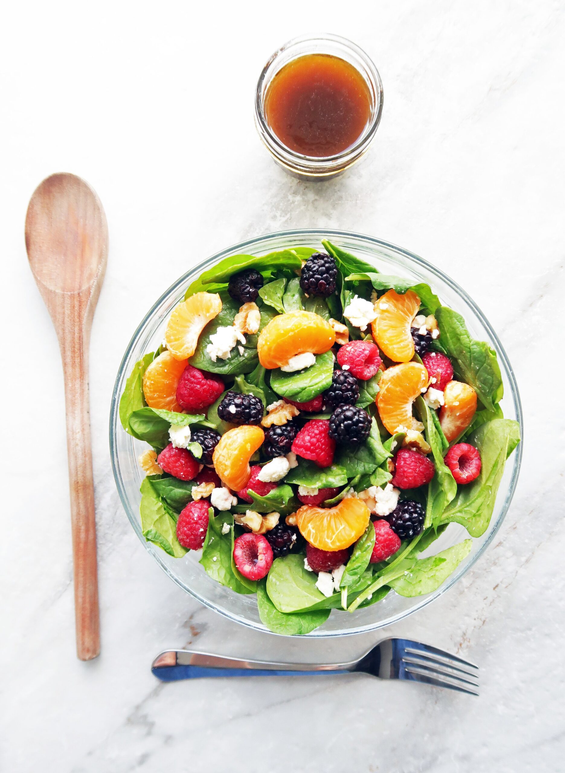 Berry Orange Spinach Salad with Citrus Balsamic Vinaigrette