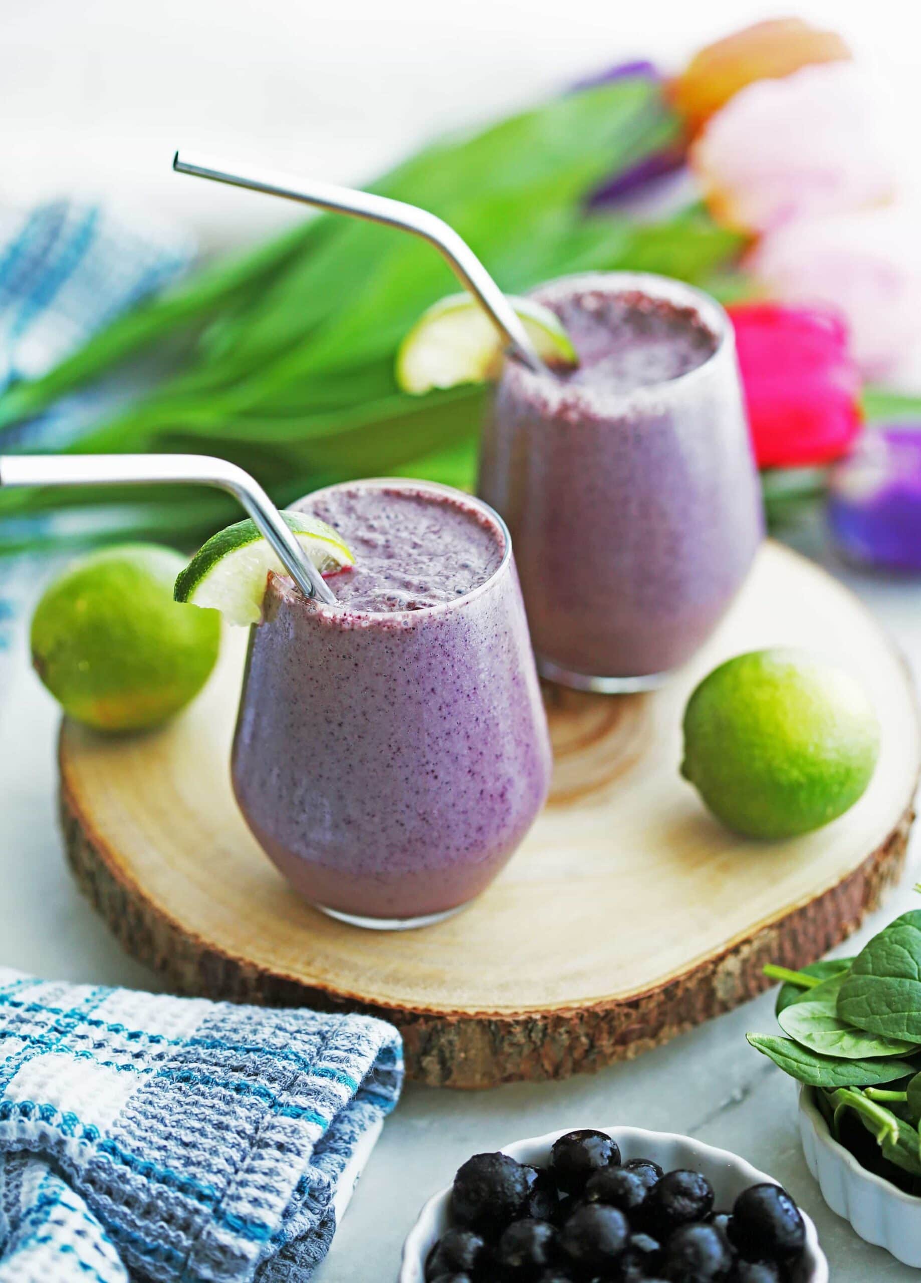 Blueberry Lime Yogurt Smoothies