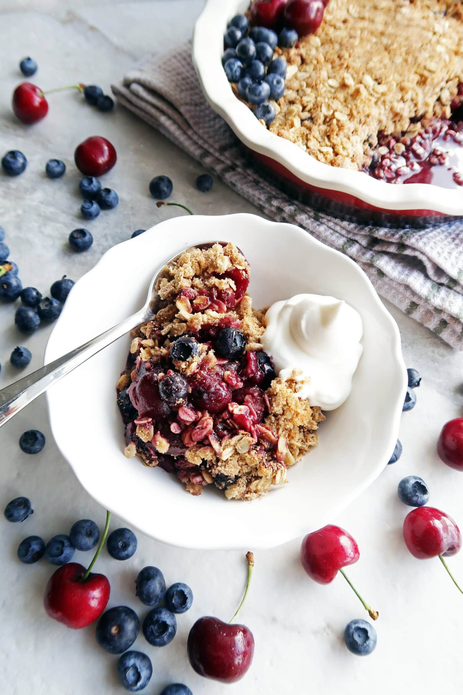 Quick Cherry Blueberry Oat Crisp Yay! For Food