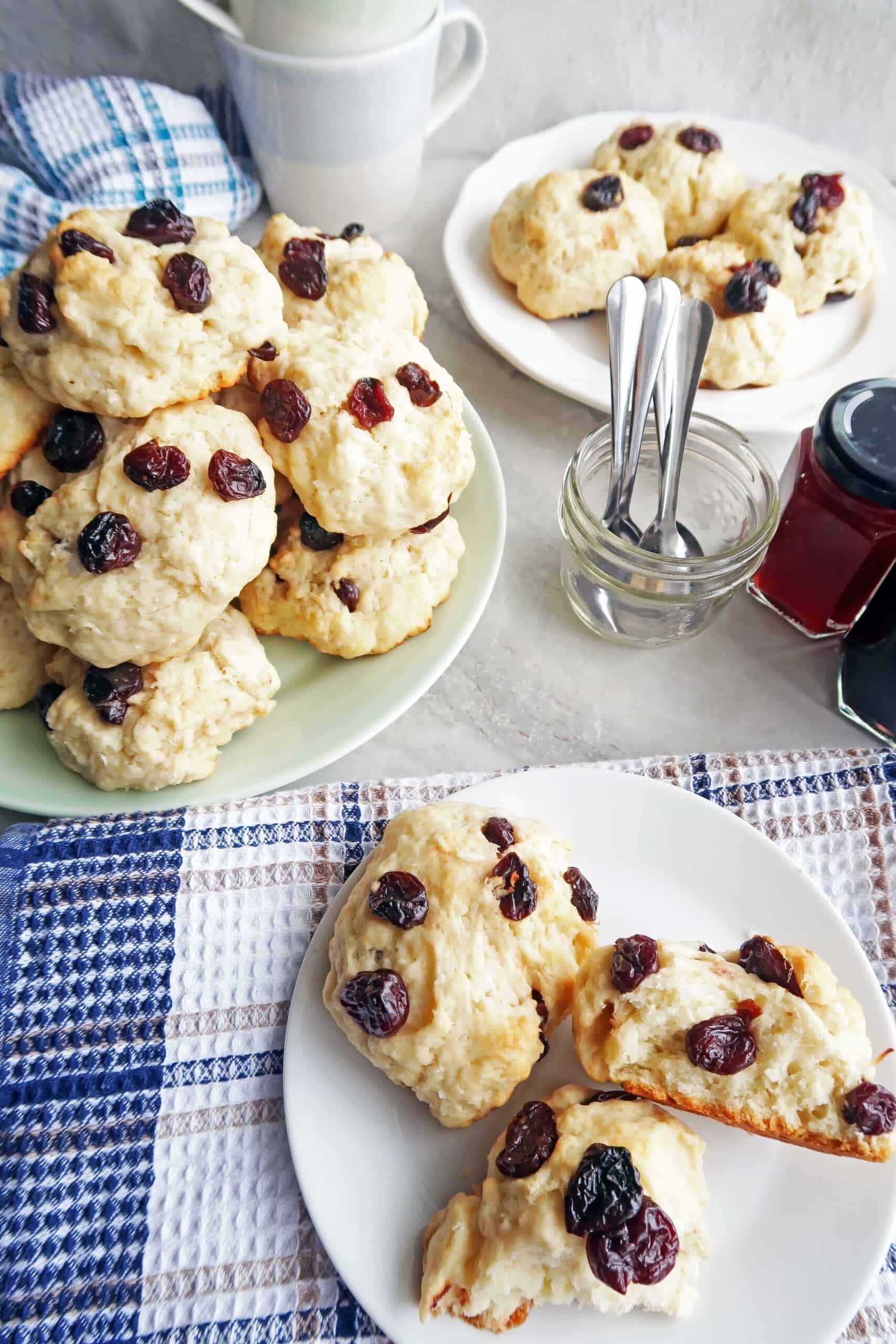 30 Minute Cherry Coconut Tea Buns