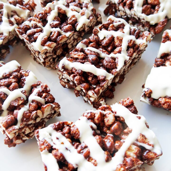 Chocolate Marshmallow Puffed Wheat Squares