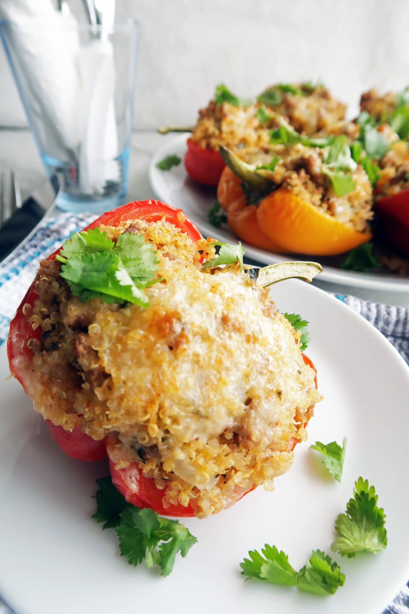 Cilantro Lime Turkey Quinoa Stuffed Bell Peppers Yay! For Food