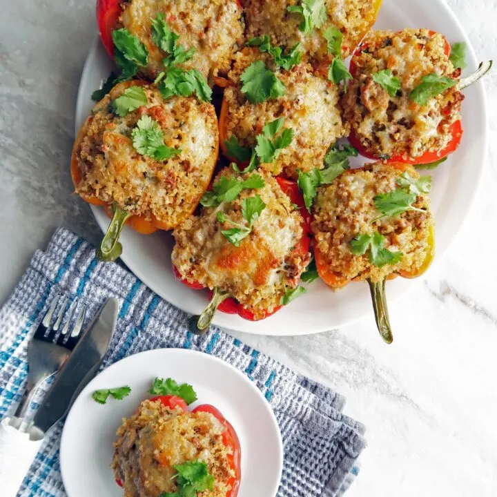 Cilantro Lime Turkey Quinoa Stuffed Bell Peppers