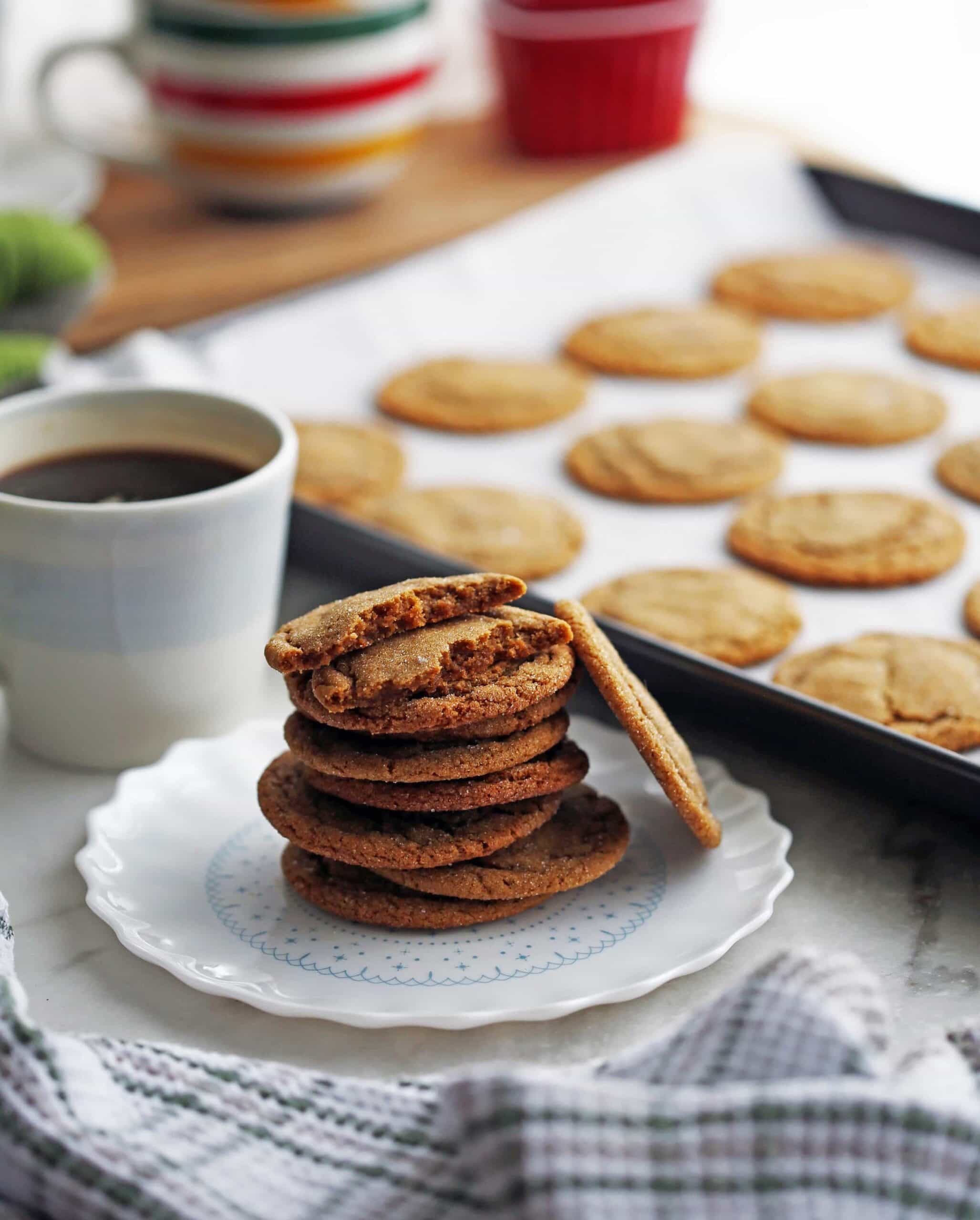 Classic Chewy Gingersnap (Ginger Molasses) Cookies