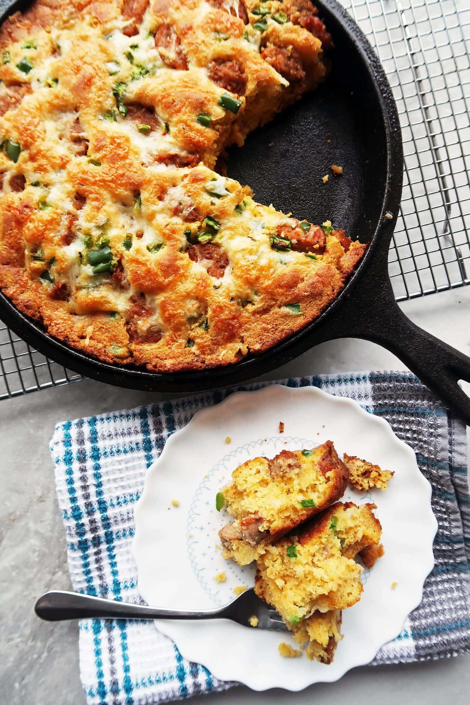 Jalapeño Maple and Sausage Skillet Cornbread - Yay! For Food