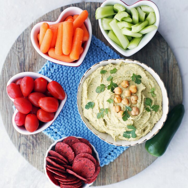 Creamy Roasted Jalapeño Cilantro Hummus