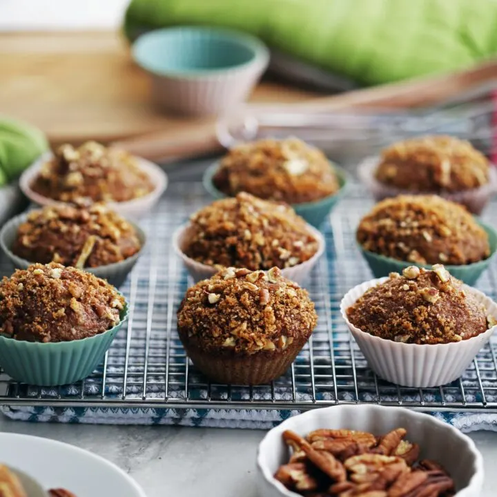 Crunchy-Top Cinnamon Pecan Applesauce Muffins