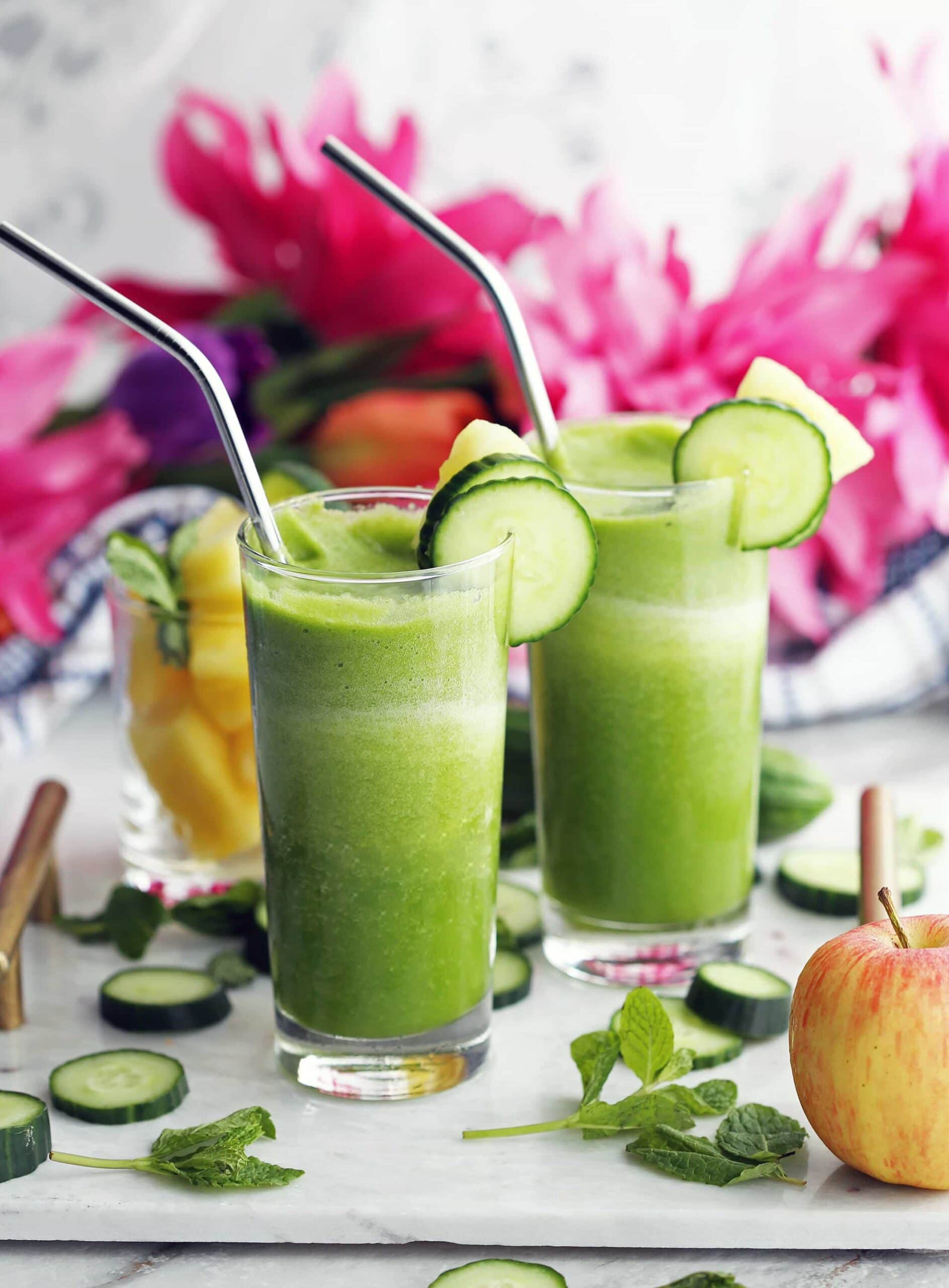 Cucumber Mint Pineapple Smoothie