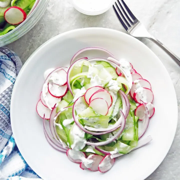 Shaved Cucumber Salad with Lime-Mint Yogurt Dressing