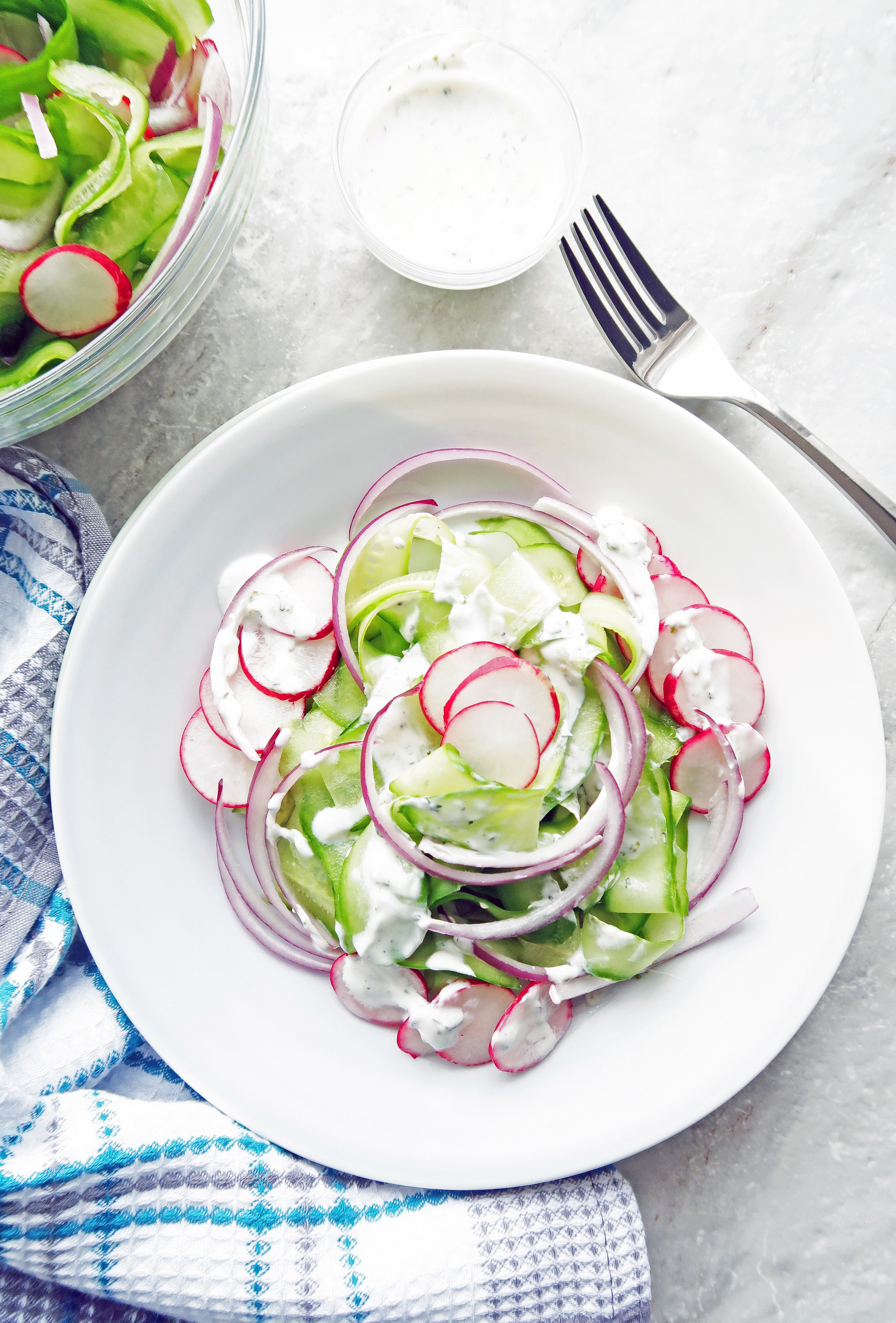 SHAVED CUCUMBER SALAD WITH LIME MINT YOGURT DRESSING YAY FOR FOOD