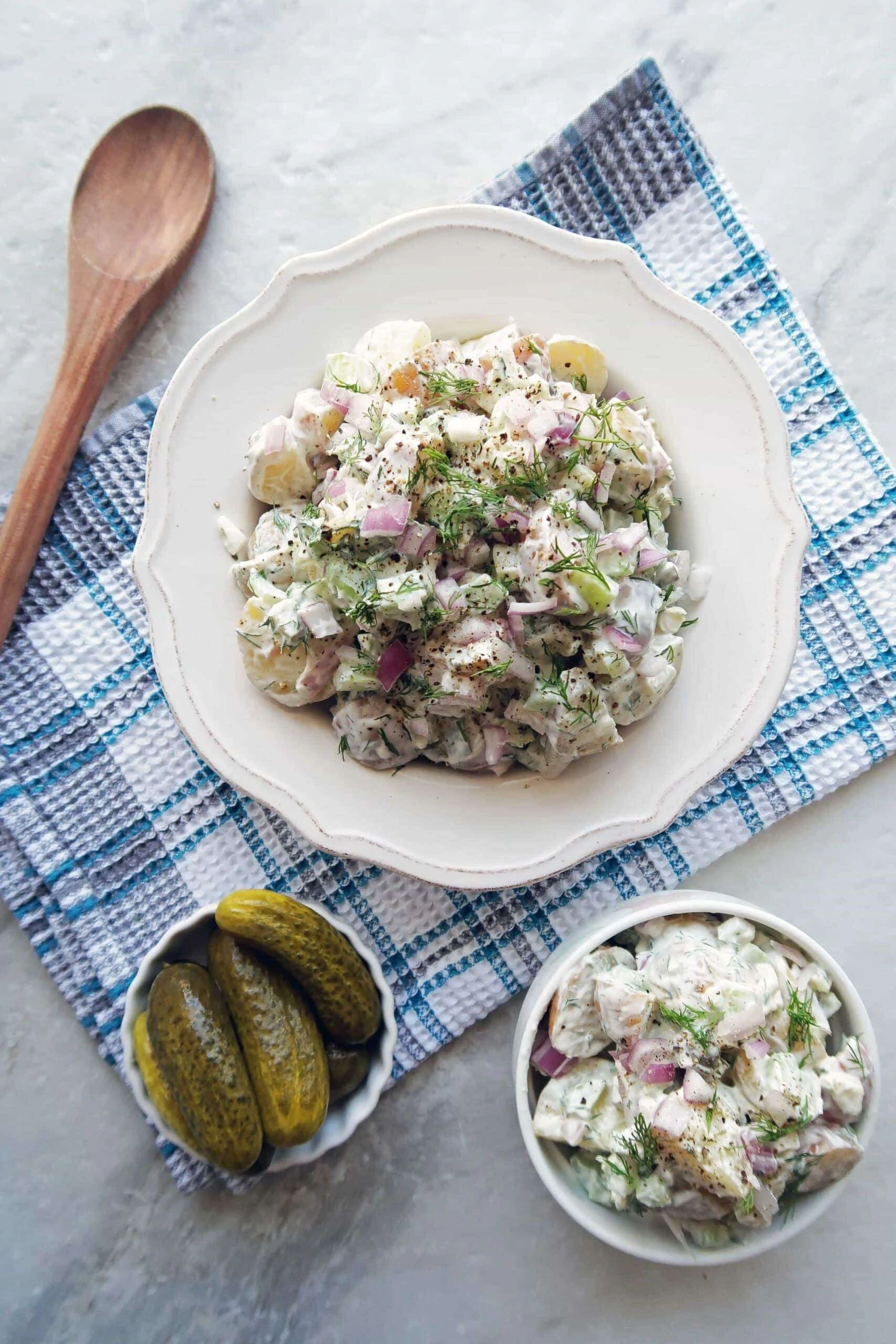 Dill Pickle Greek Yogurt Potato Salad