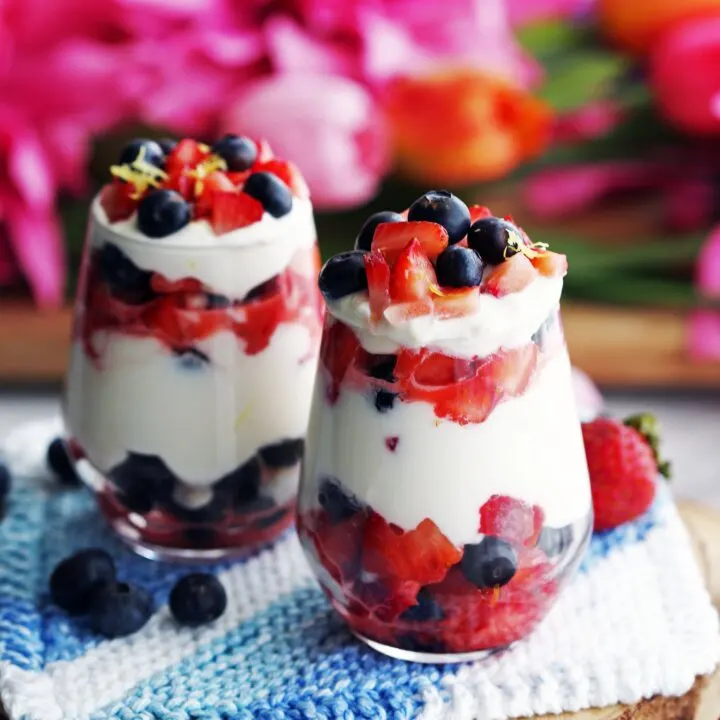 Fresh Berries with Honey Lemon Mascarpone Cream