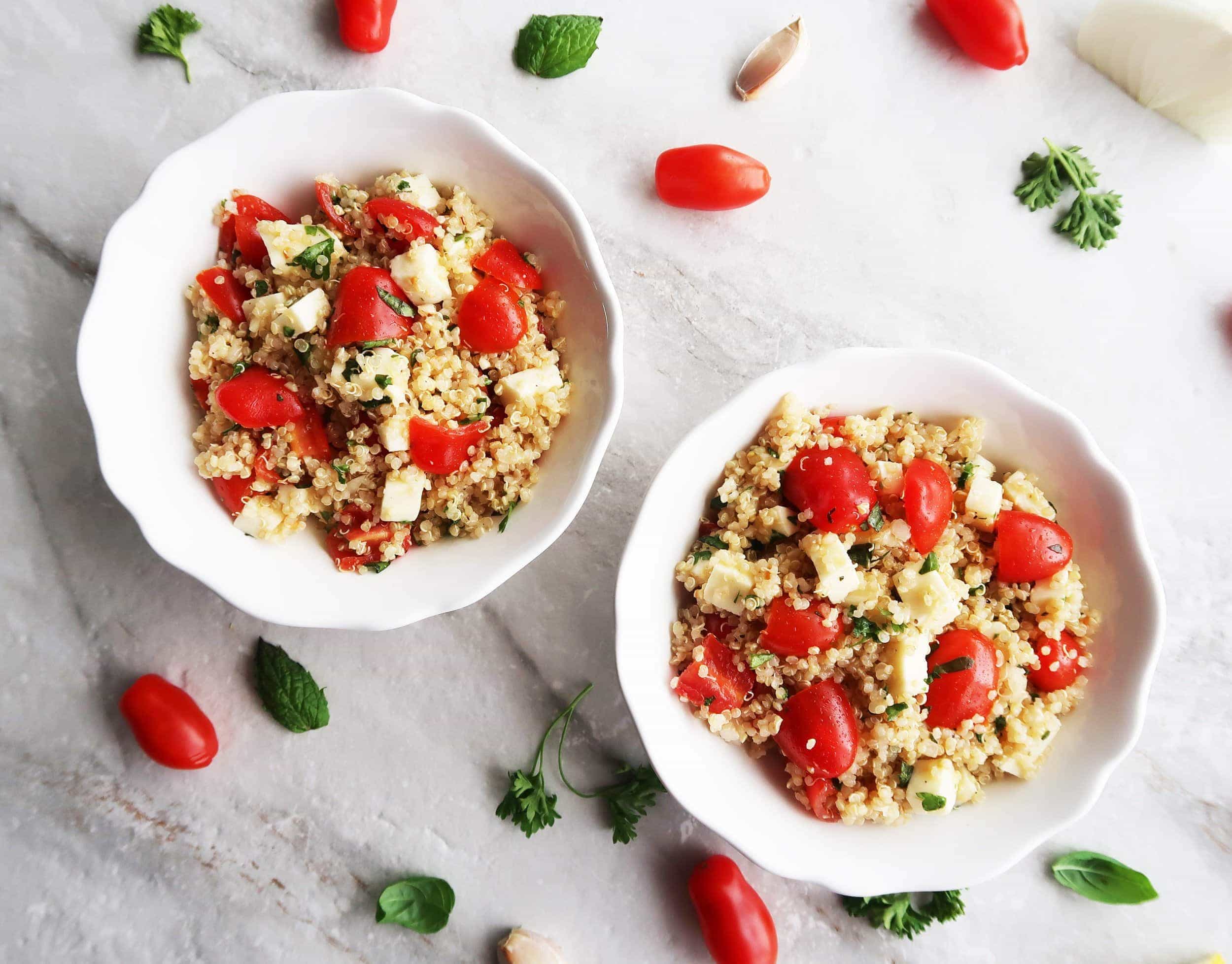 Fresh Tomato, Mozzarella, and Herb Quinoa Salad