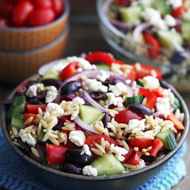 Greek Orzo Salad with Lemon Vinaigrette