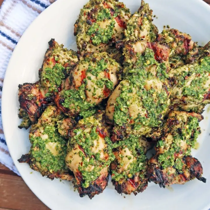 Grilled Chicken Thighs with Chimichurri Sauce
