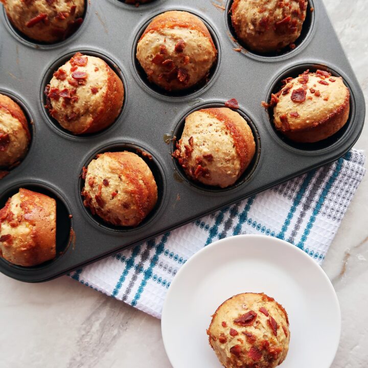 Healthier Maple Bacon Banana Muffins