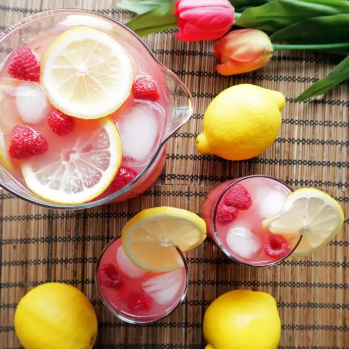 Homemade Raspberry Green Tea Lemonade