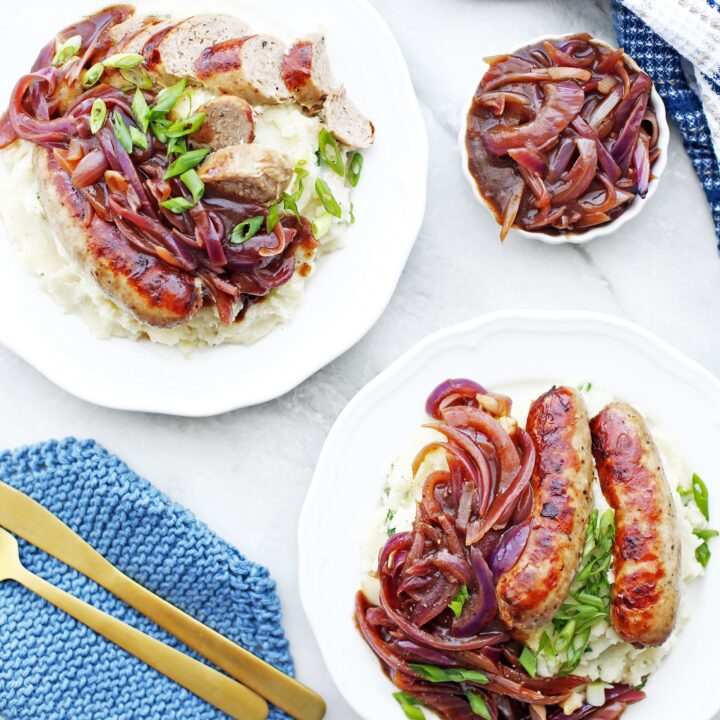 Instant Pot Bangers and Mash with Onion Gravy