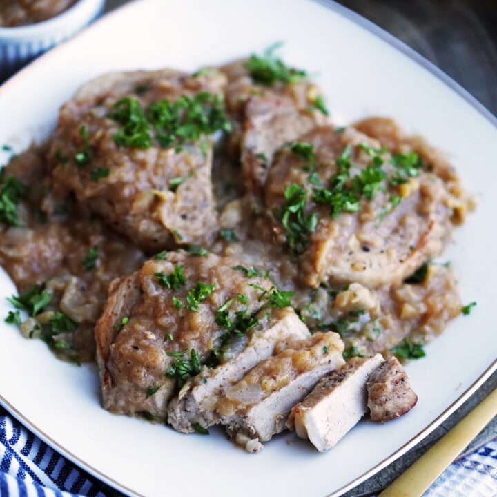 Instant Pot Pork Chops with Onion-Apple Sauce