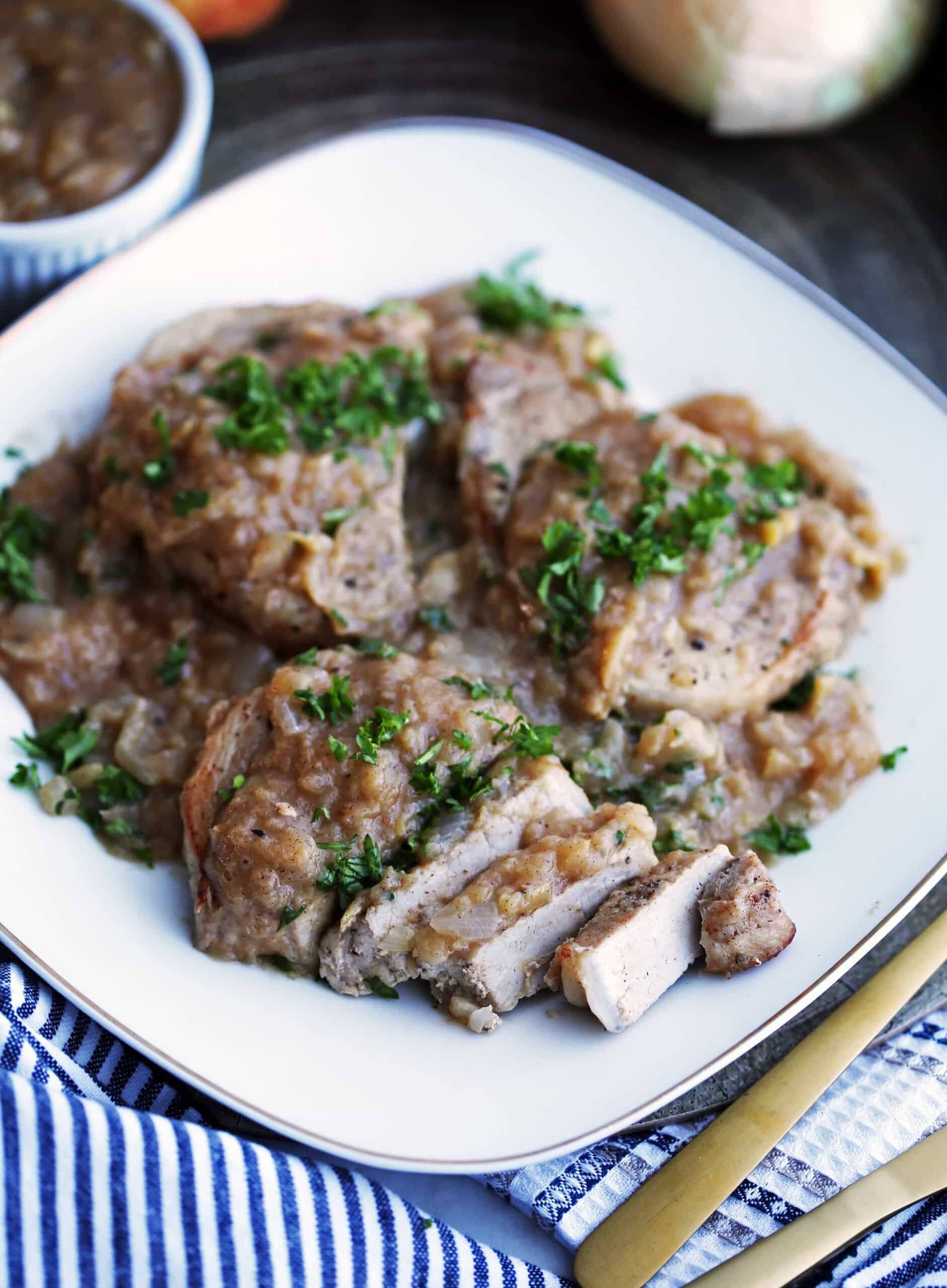 Instant Pot Pork Chops with Onion-Apple Sauce