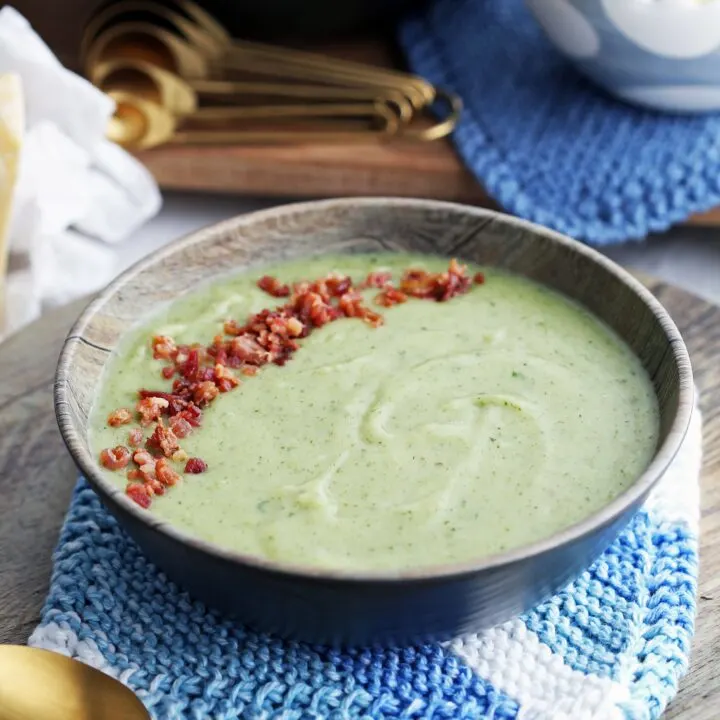 Instant Pot Potato Leek Soup with Spinach and Parmesan