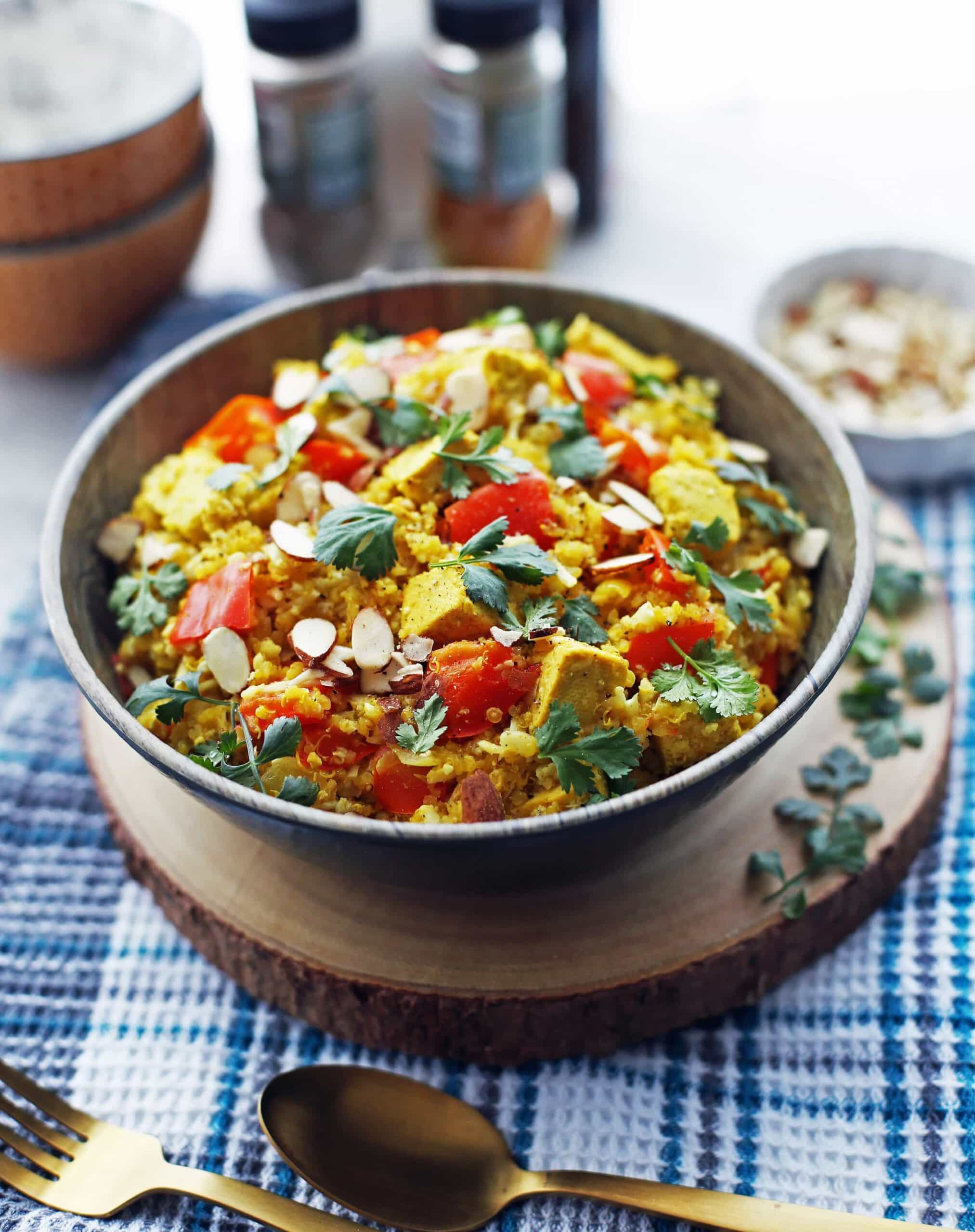 Instant Pot Spiced Quinoa and Cauliflower Rice Bowls