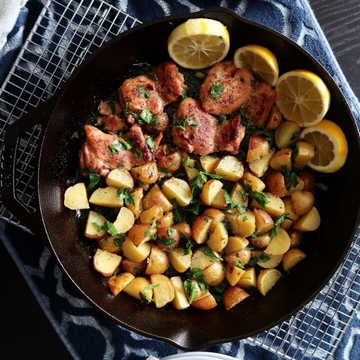 Lemon Garlic Chicken with Baby Potatoes