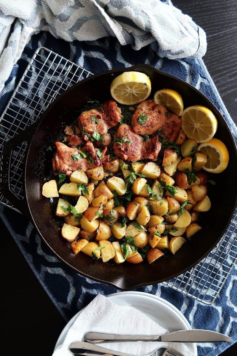 Lemon Garlic Chicken with Baby Potatoes