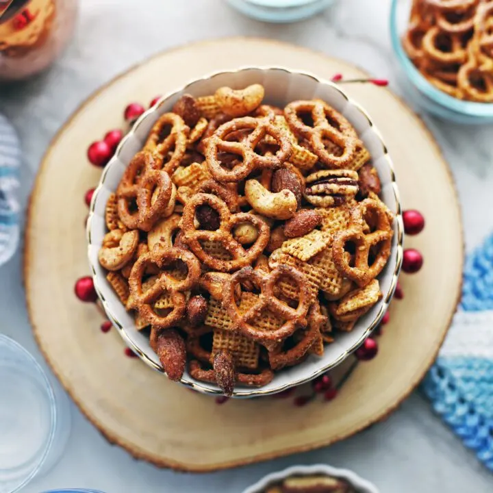 Maple Chili Nuts and Chex Snack Mix