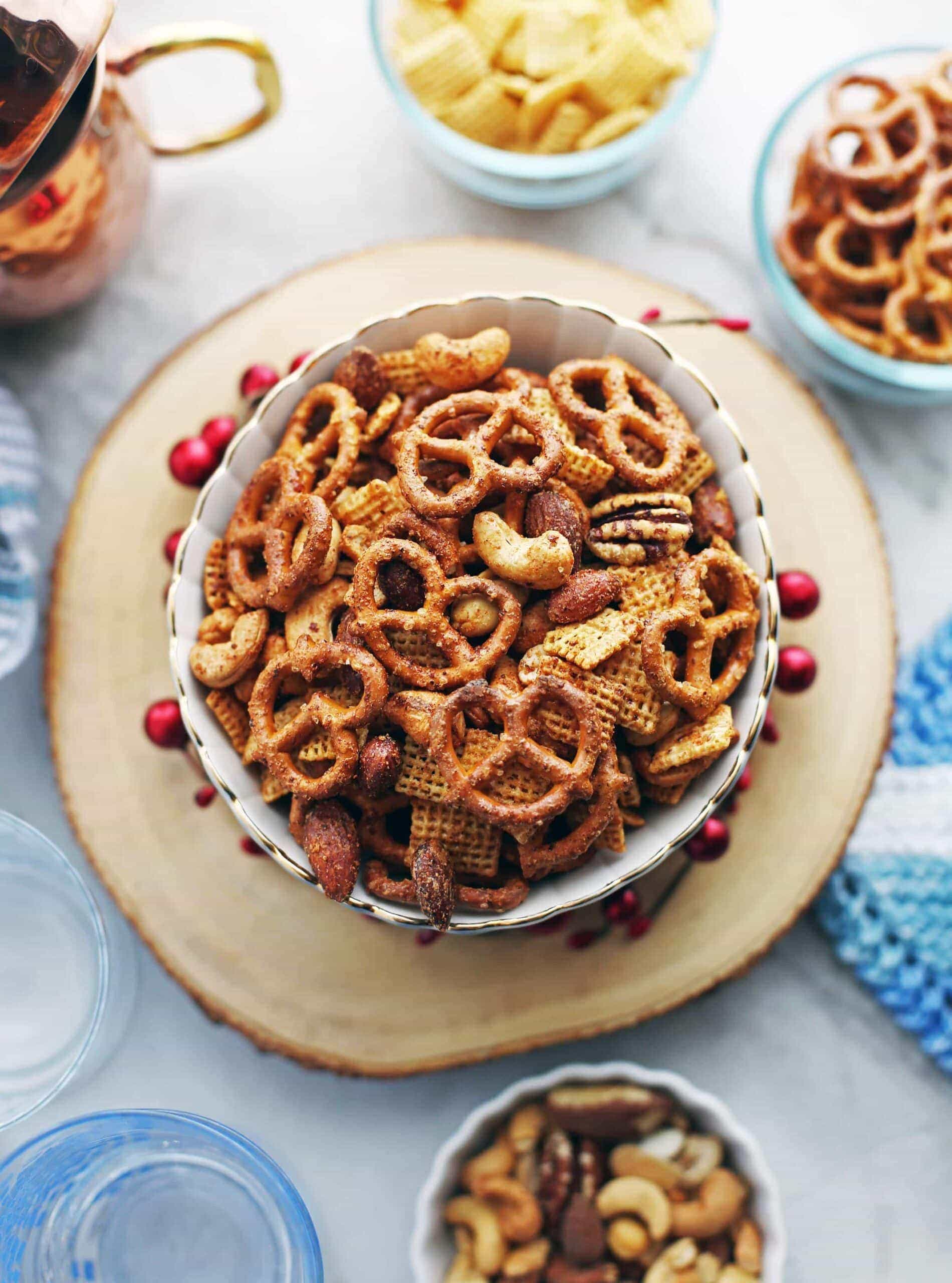 Maple Chili Nuts and Chex Snack Mix