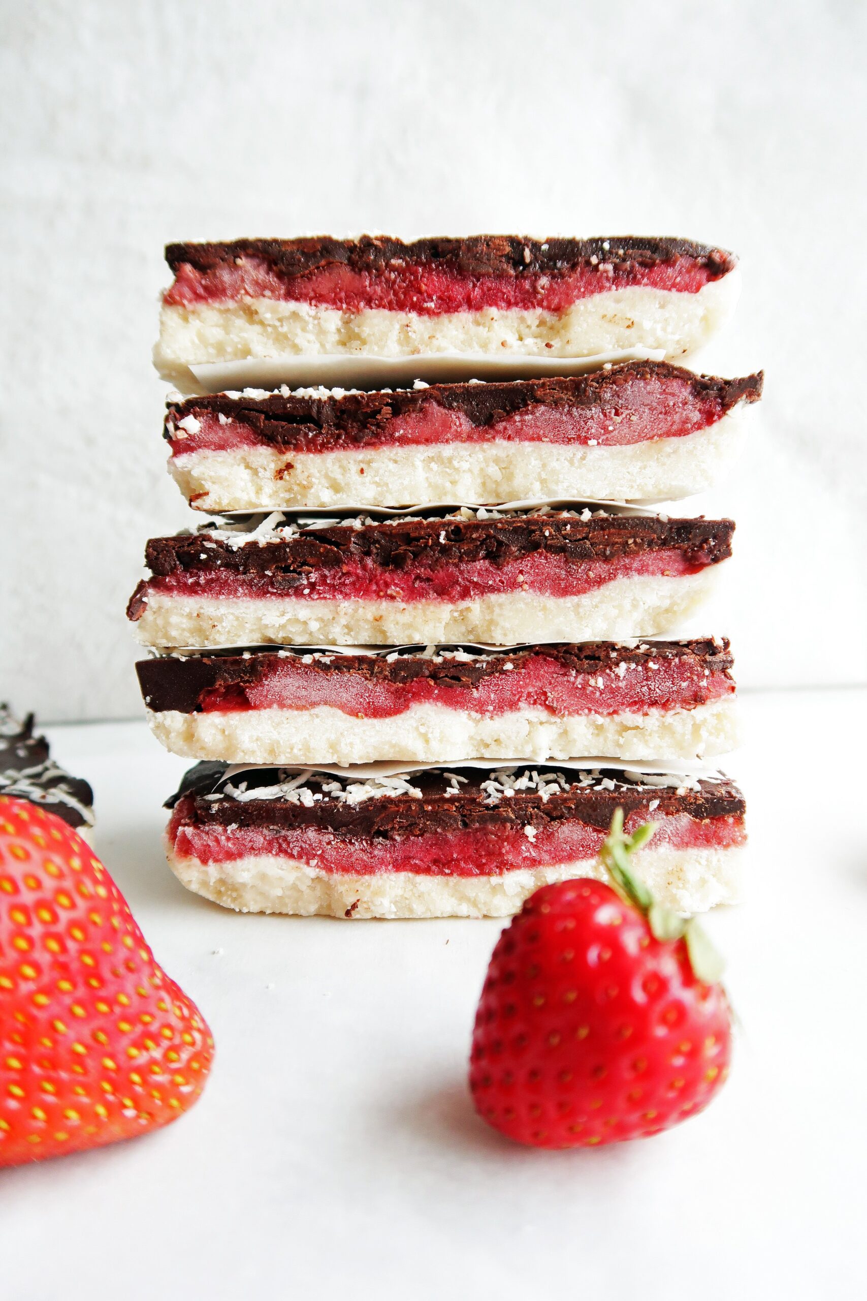 No-Bake Chocolate Strawberry Coconut Bars