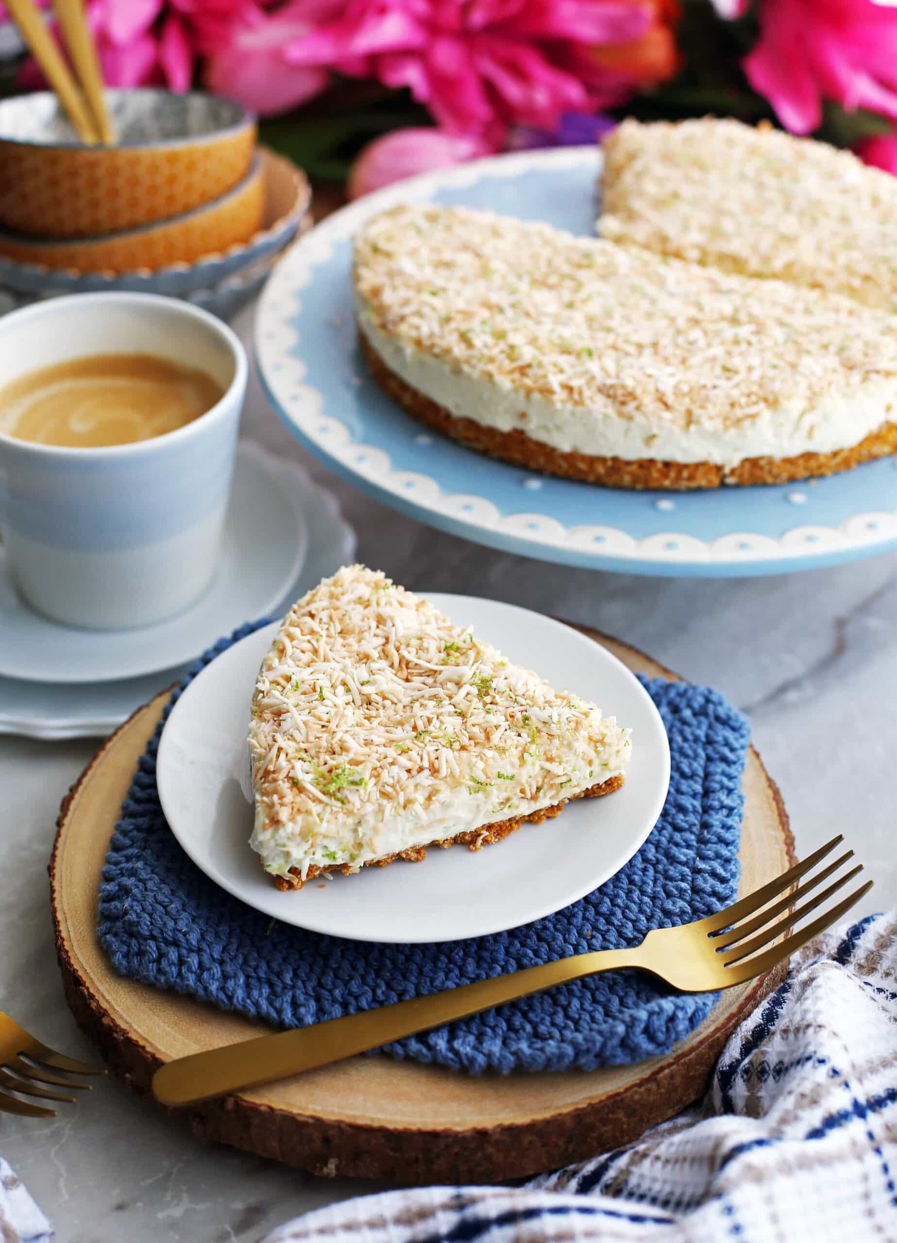 No-Bake Coconut Lime Mascarpone Cheesecake