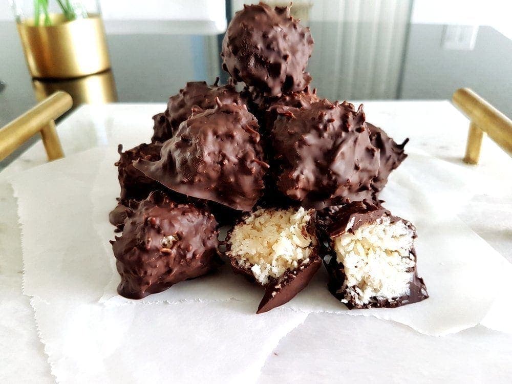 No-Bake Dark Chocolate Coconut Balls