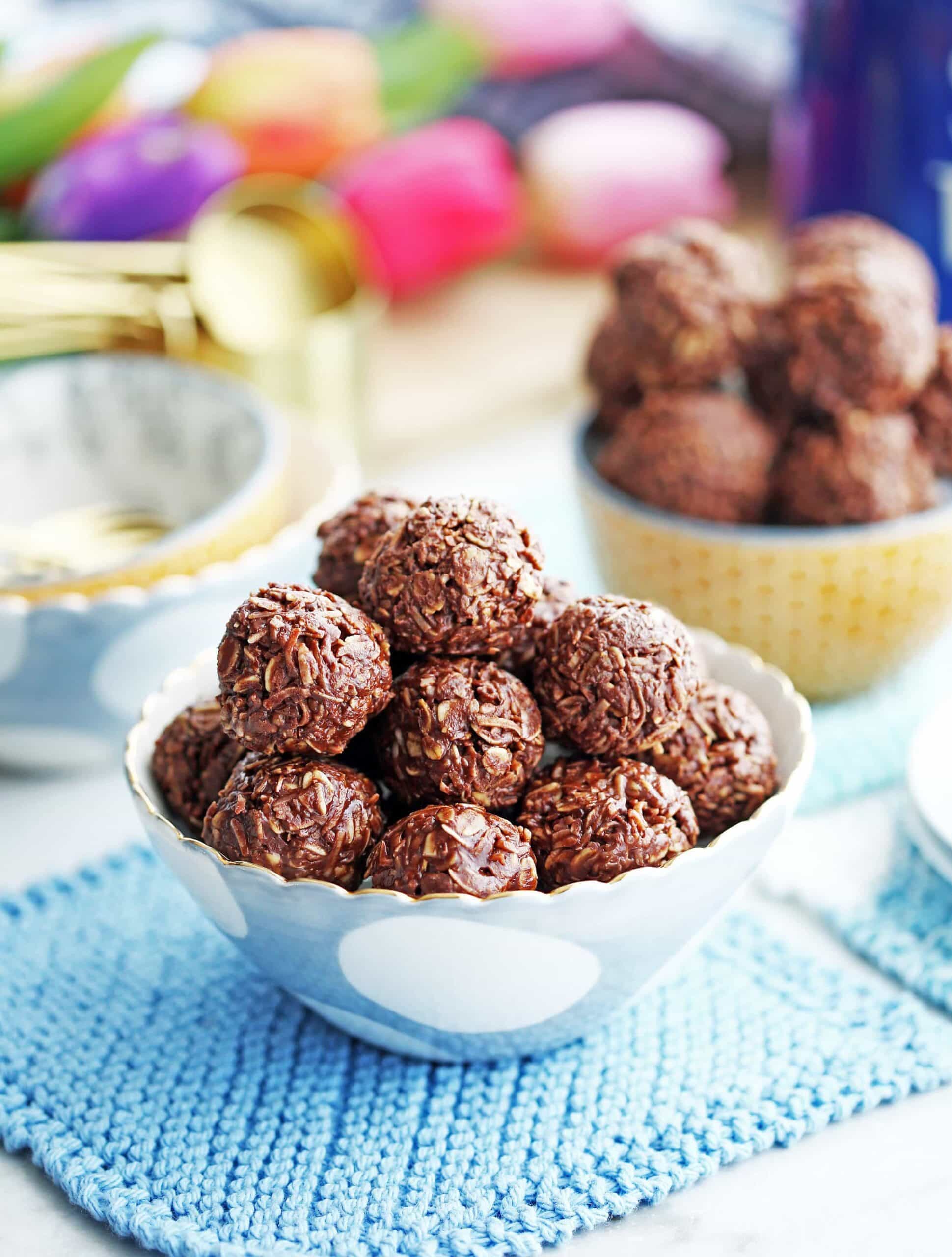 No-Bake Peanut Butter Chocolate Coconut Cookies