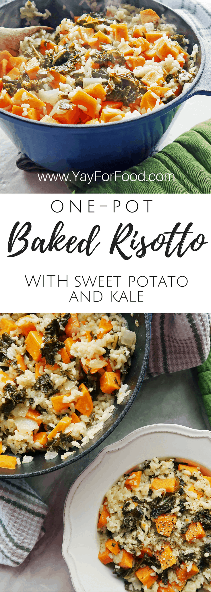 OvenBaked Risotto with Sweet Potato and Kale Yay! For Food