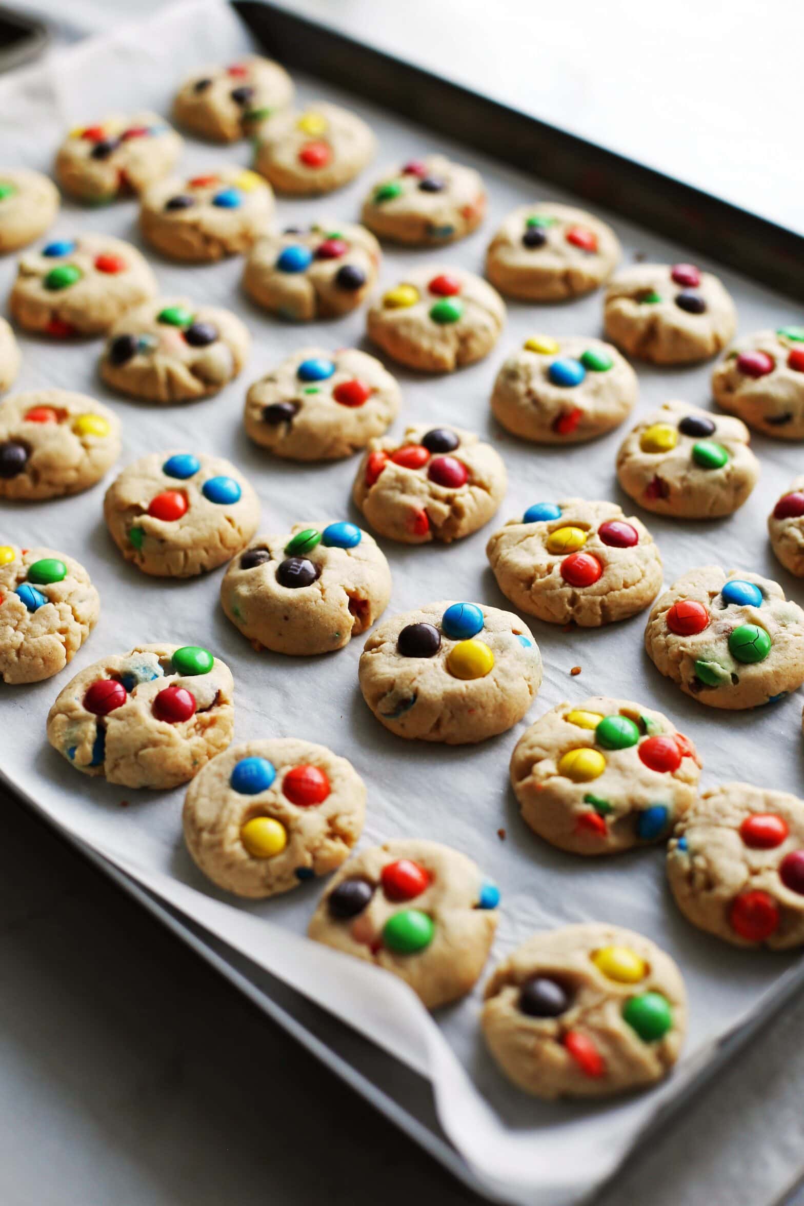 Chewy Peanut Butter Cookies with Chocolate M&M's Yay! For Food