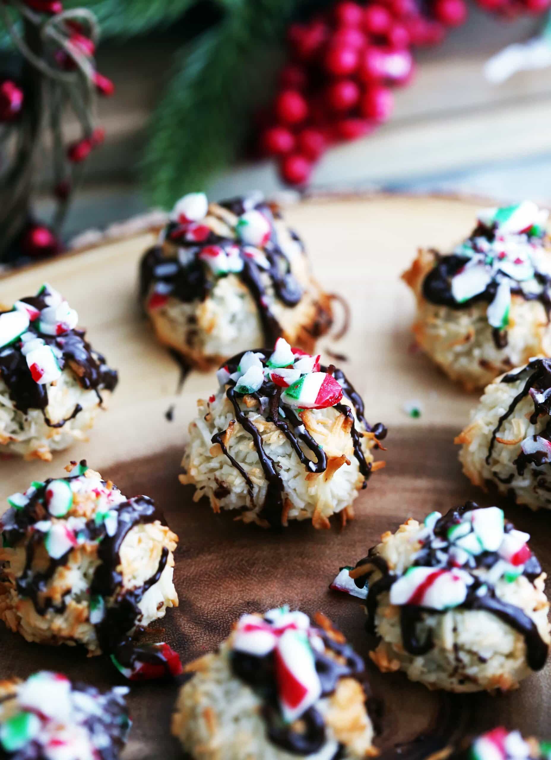 Peppermint Chocolate Coconut Macaroons