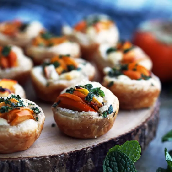 Persimmon Goat Cheese Tartlets