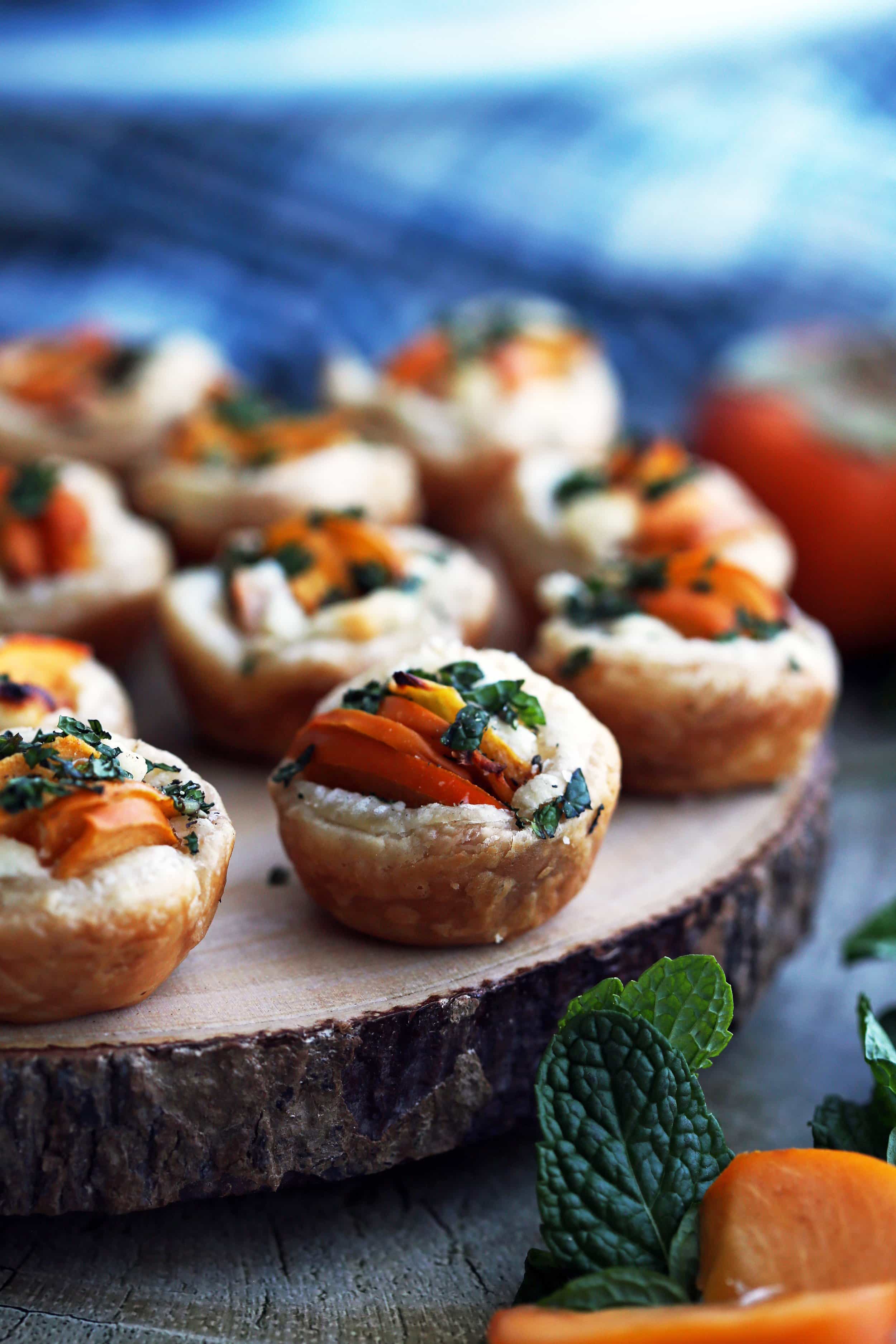 Persimmon Goat Cheese Tartlets