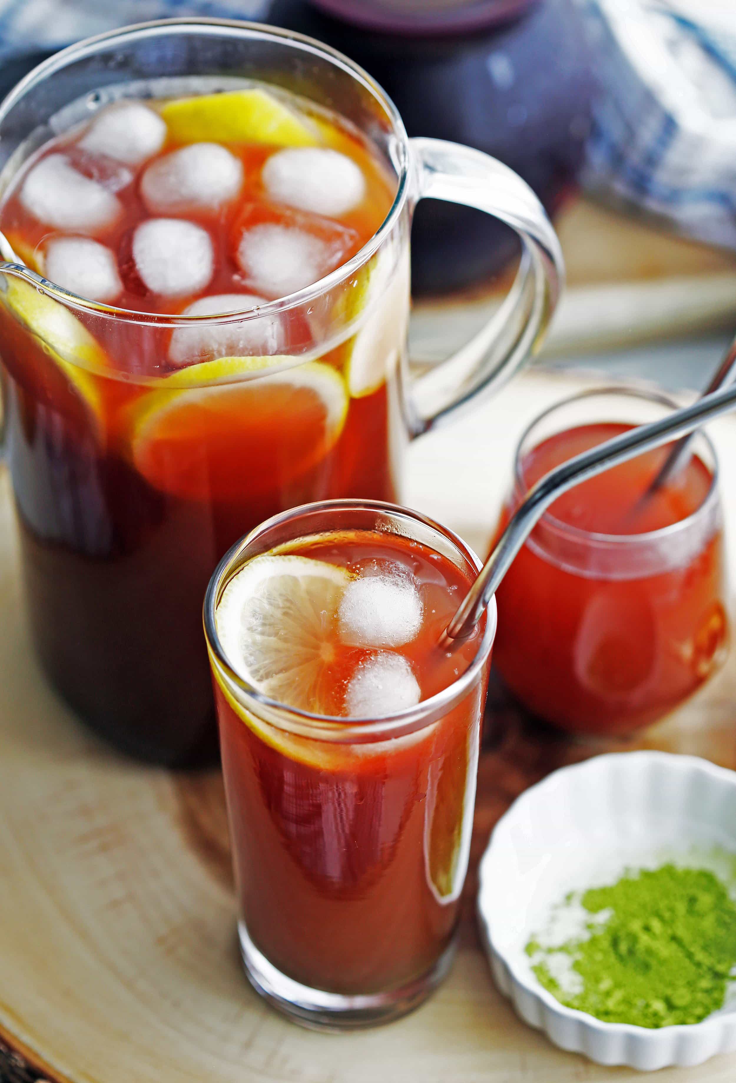 Pomegranate Matcha Iced Tea