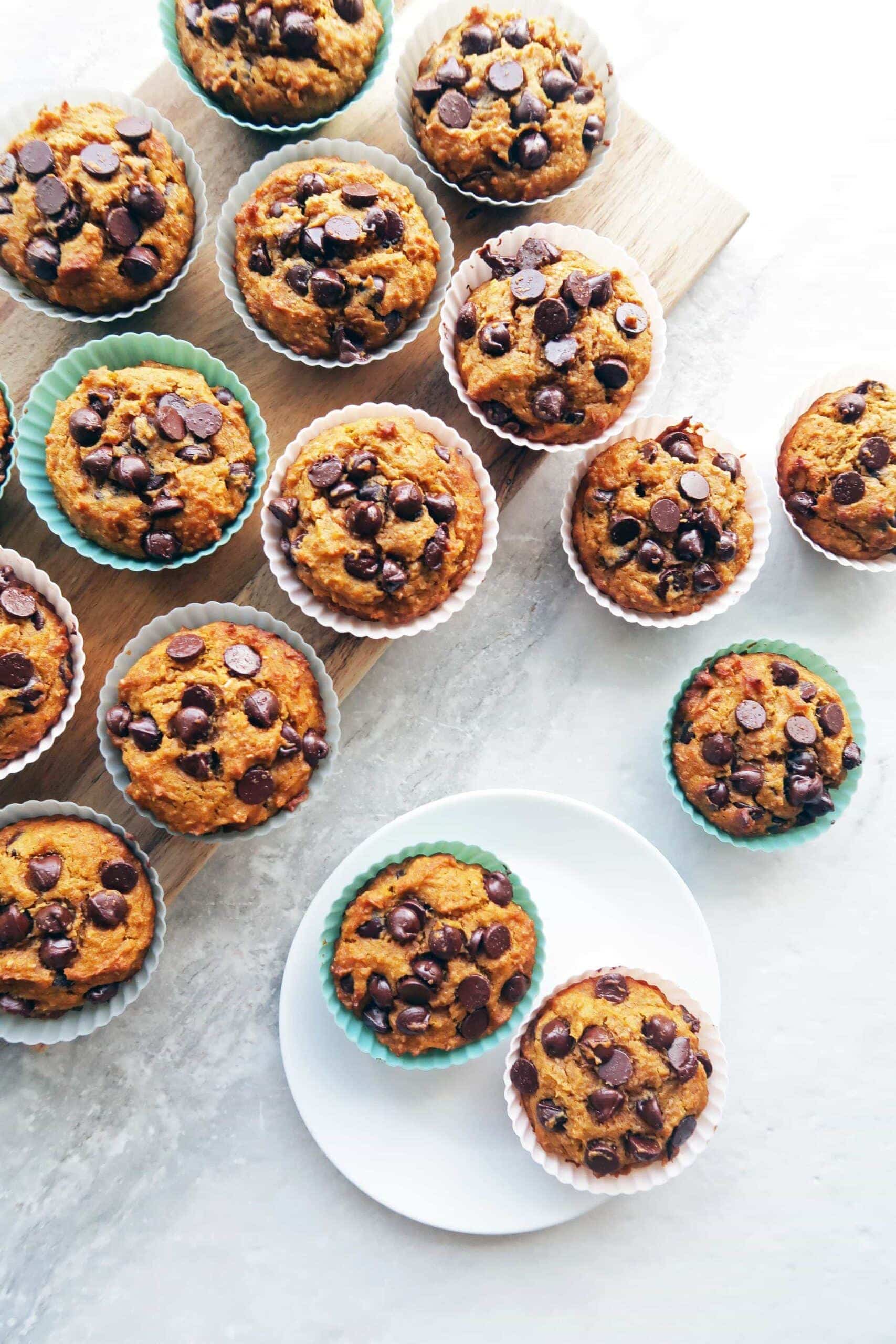 Pumpkin Chocolate Chip Whole Wheat Muffins