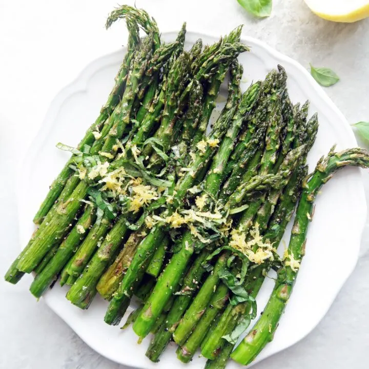 Quick Roasted Asparagus with Lemon and Basil